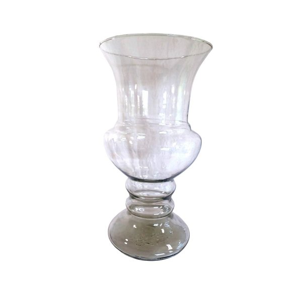 Vintage Hand Blown Clear Glass Large 15"Tall x 8"Topx7" Base Decorative - Picture 1 of 9